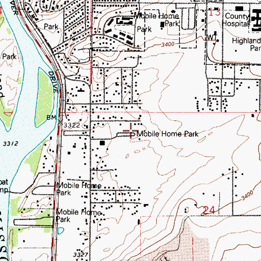 Topographic Map of 20N03E24BBAD01 Well, MT