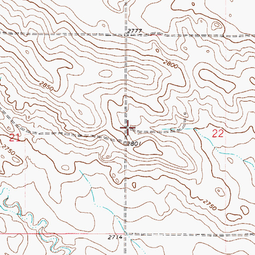 Topographic Map of 20N53E22BCCC01 Well, MT