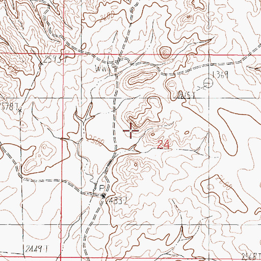 Topographic Map of 20N44E24BDAC01 Well, MT