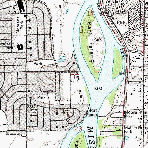 Topographic Map of 20N03E23BAAA01 Well, MT