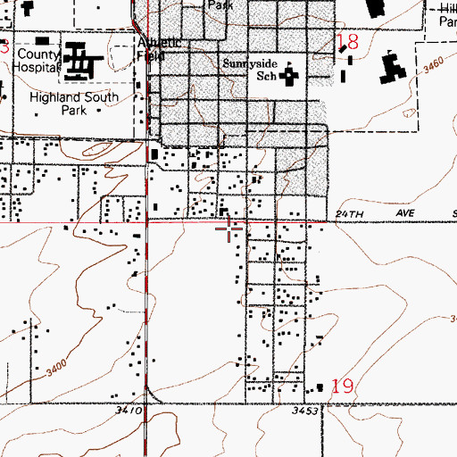Topographic Map of 20N04E19BABB01 Well, MT
