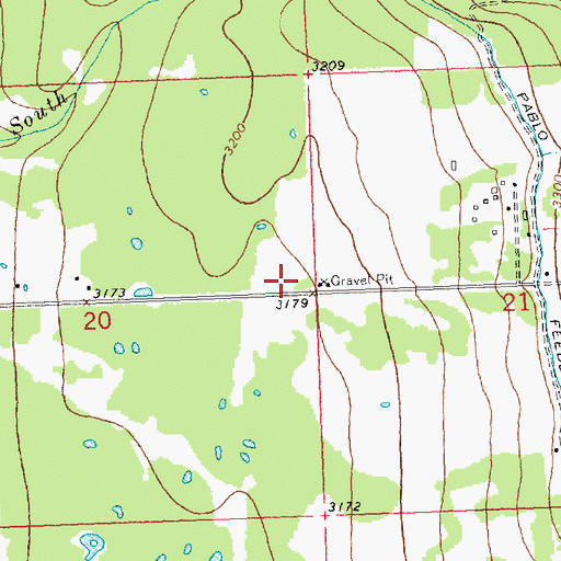 Topographic Map of 20N19W20ADDD01 Well, MT