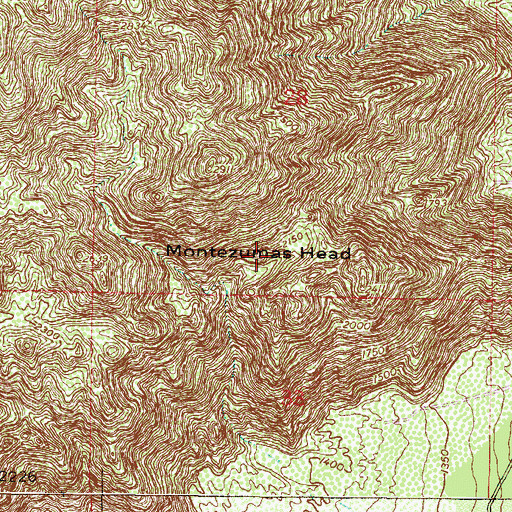 Topographic Map of Montezumas Head, AZ