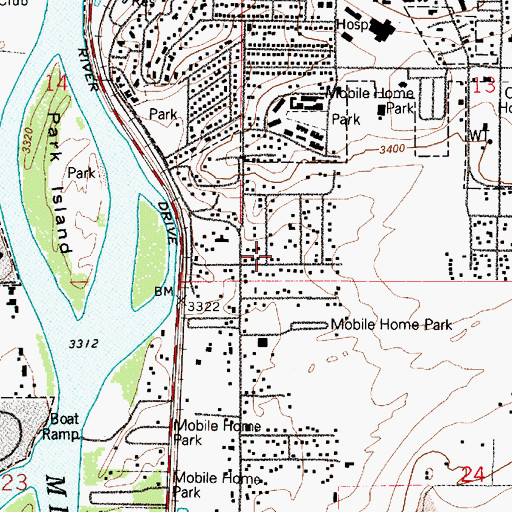 Topographic Map of 20N03E13CCCA01 Well, MT