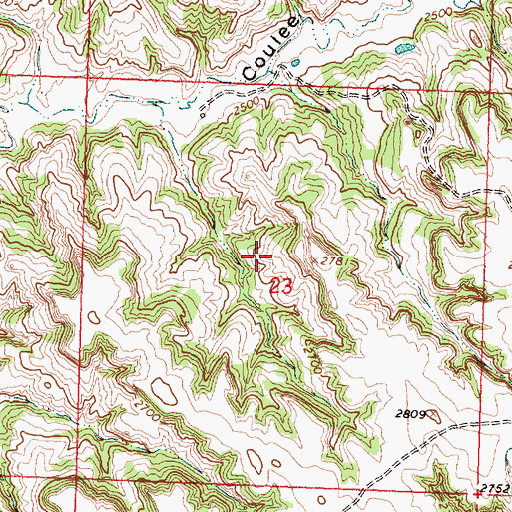 Topographic Map of 20N31E23BD__01 Well, MT