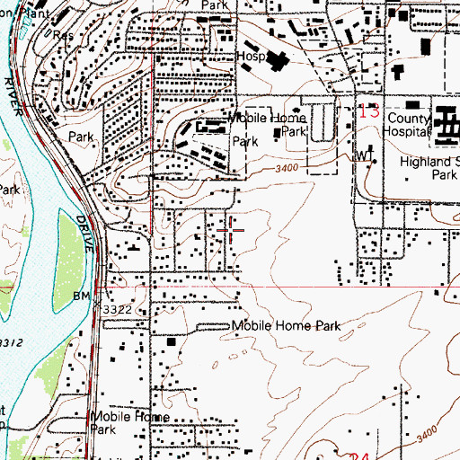 Topographic Map of 20N03E13CCAD01 Well, MT