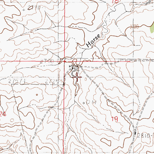 Topographic Map of 20N46E19BBAC01 Well, MT