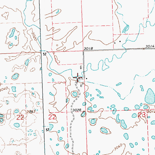 Topographic Map of 20N20W22AAD_01 Well, MT