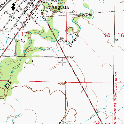 Topographic Map of 20N06W17DDAA01 Well, MT