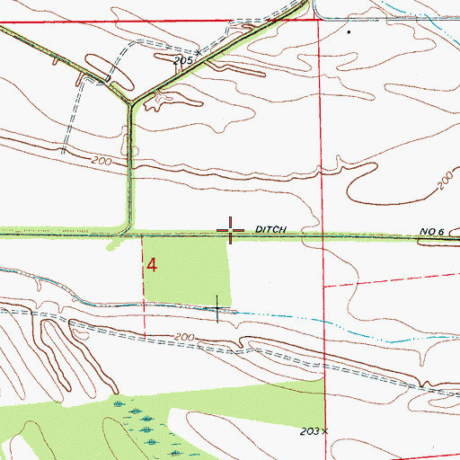 Topographic Map of Ditch Number 6, AR