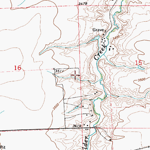 Topographic Map of 20N05E16DAAA01 Well, MT
