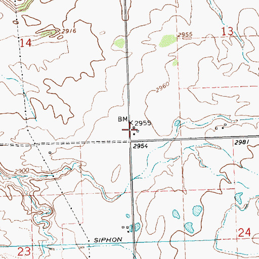 Topographic Map of 20N21W13CCC_01 Well, MT