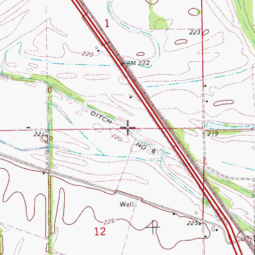 Topographic Map of Ditch Number 6, AR