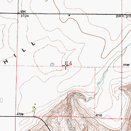 Topographic Map of 20N01E14____01 Well, MT