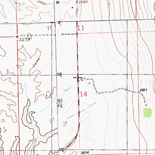 Topographic Map of 20N26W14ACCB01 Well, MT