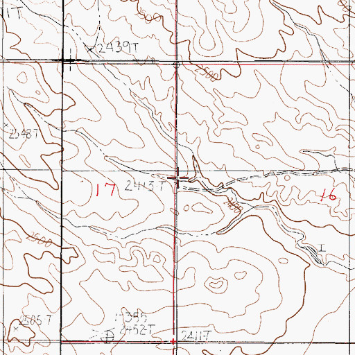 Topographic Map of 20N49E17ADDA01 Well, MT