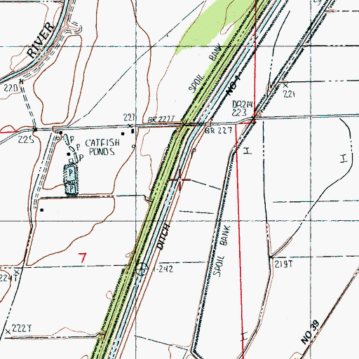 Topographic Map of Ditch Number 6, AR