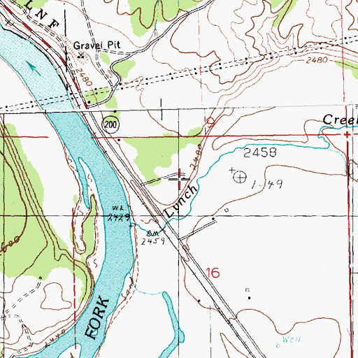 Topographic Map of 20N26W16BADA01 Well, MT