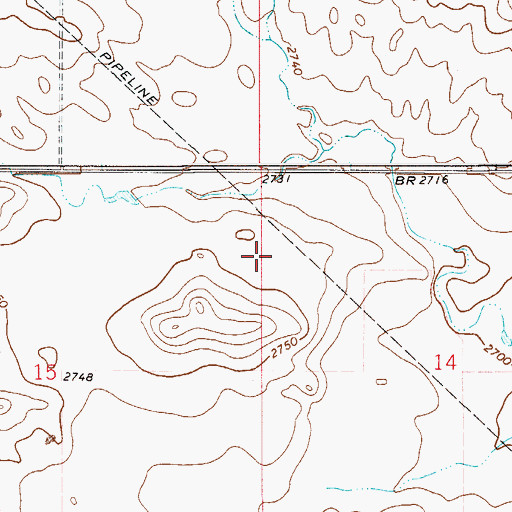 Topographic Map of 20N53E14BBCC01 Well, MT