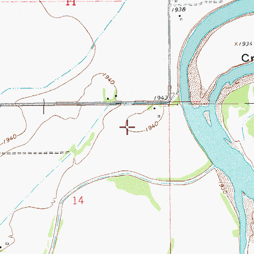 Topographic Map of 20N58E14AA__01 Well, MT