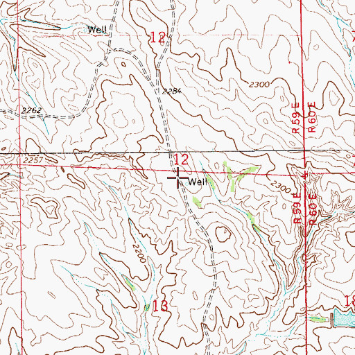 Topographic Map of 20N59E13ABBA01 Well, MT