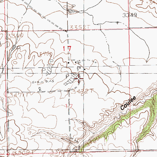 Topographic Map of 20N20E17DCBB01 Well, MT