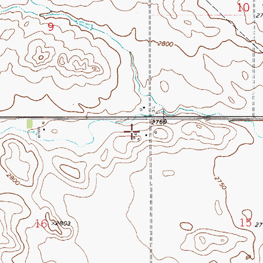 Topographic Map of 20N53E16AADB01 Well, MT