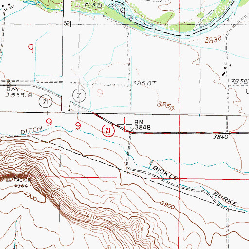 Topographic Map of 20N05W09D___01 Well, MT