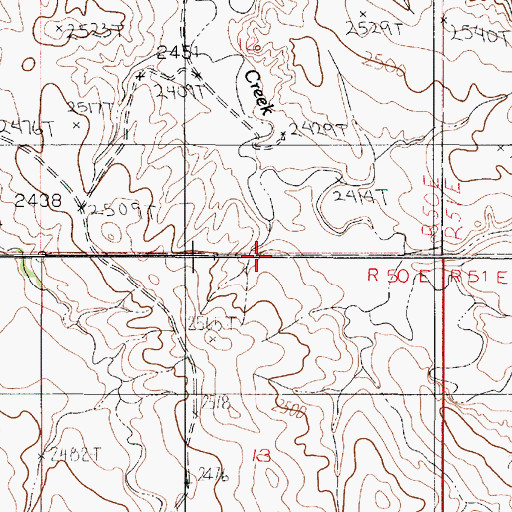 Topographic Map of 20N50E13ABBC01 Well, MT