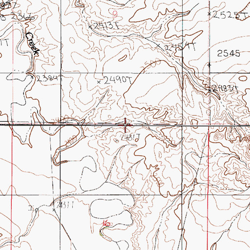 Topographic Map of 20N50E16ABBD01 Well, MT