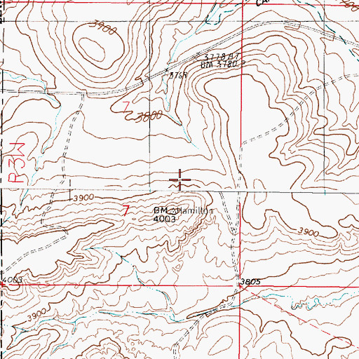 Topographic Map of 22N03W31AABB01 Well, MT