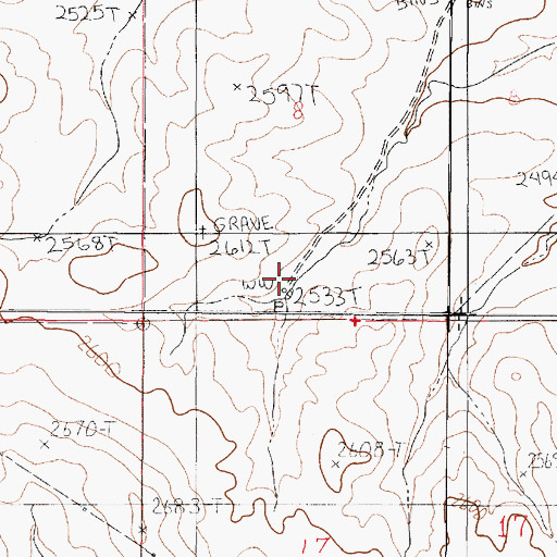 Topographic Map of 20N48E08CDCA01 Well, MT