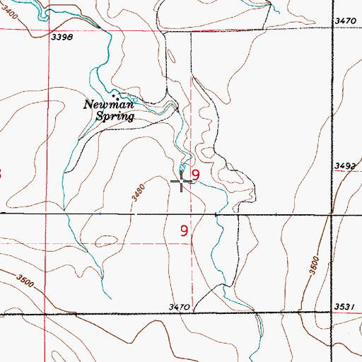 Topographic Map of 20N02E09____01 Well, MT