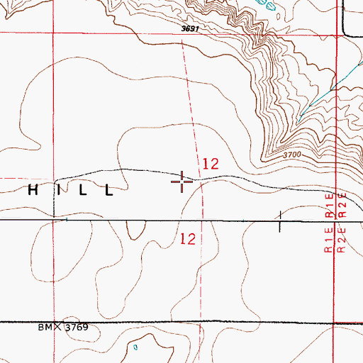 Topographic Map of 20N01E12____01 Well, MT