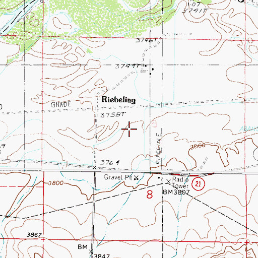 Topographic Map of 20N04W08____01 Well, MT