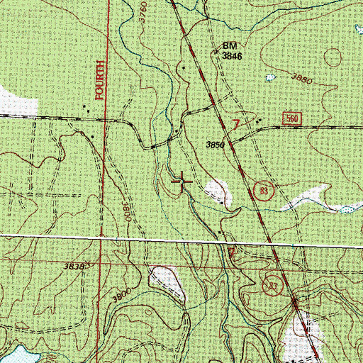 Topographic Map of 20N16W07CACB01 Well, MT