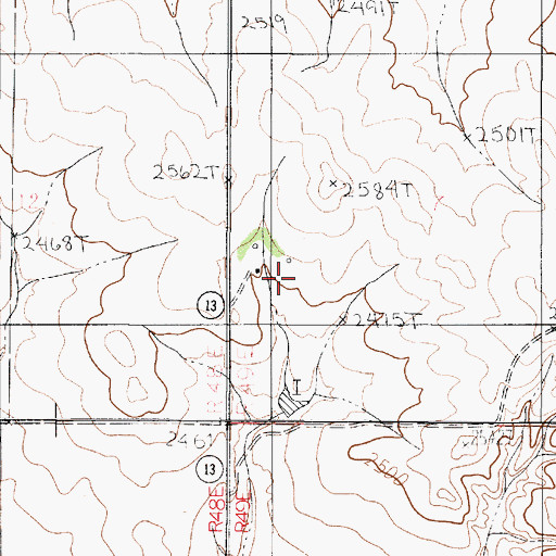 Topographic Map of 20N49E07CBCA01 Well, MT