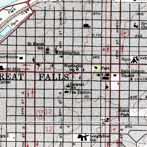 Topographic Map of 20N03E12AACC01 Well, MT