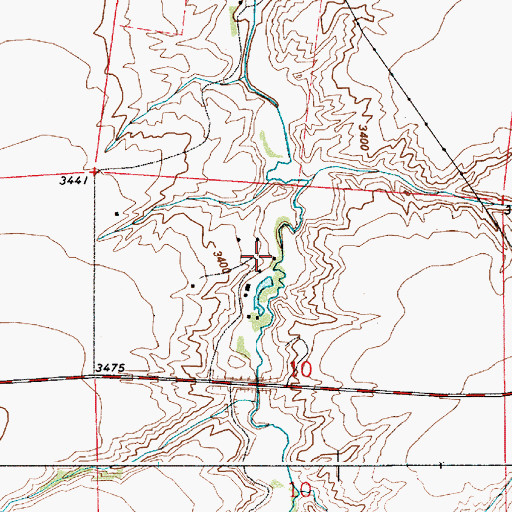 Topographic Map of 20N05E10BADC01 Well, MT