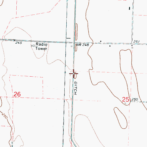 Topographic Map of Ditch Number 6, AR