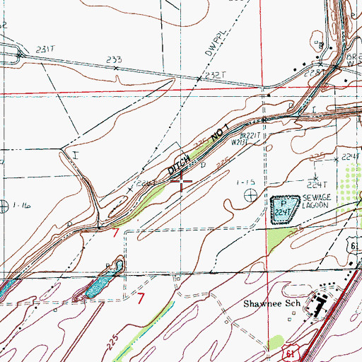 Topographic Map of Ditch Number 6A, AR