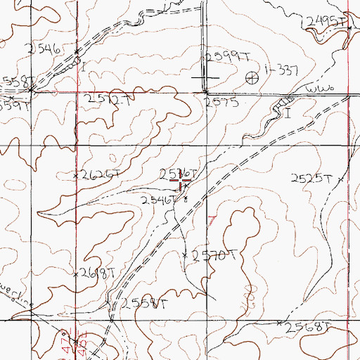 Topographic Map of 20N48E07BDAC01 Well, MT
