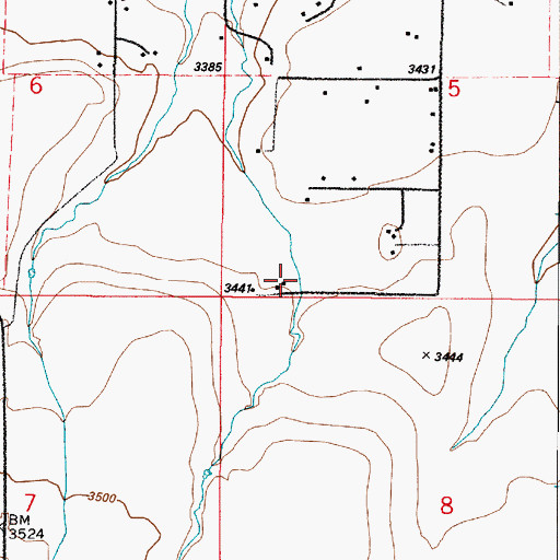 Topographic Map of 20N02E05CCDC01 Well, MT