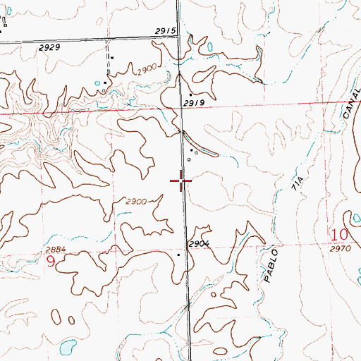Topographic Map of 20N21W10BCB_01 Well, MT