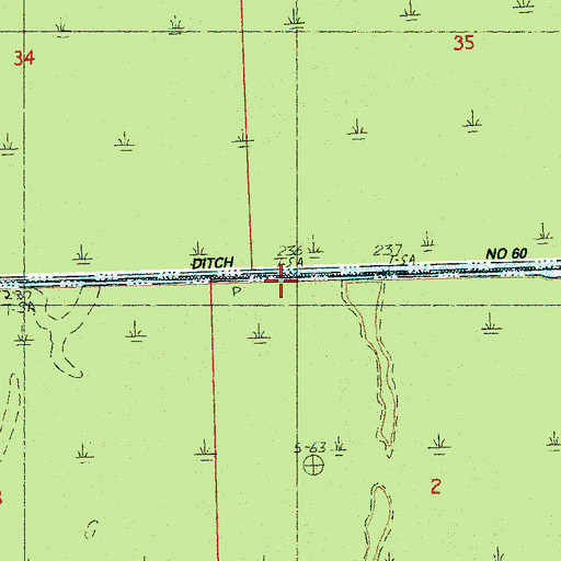 Topographic Map of Ditch Number 60, AR