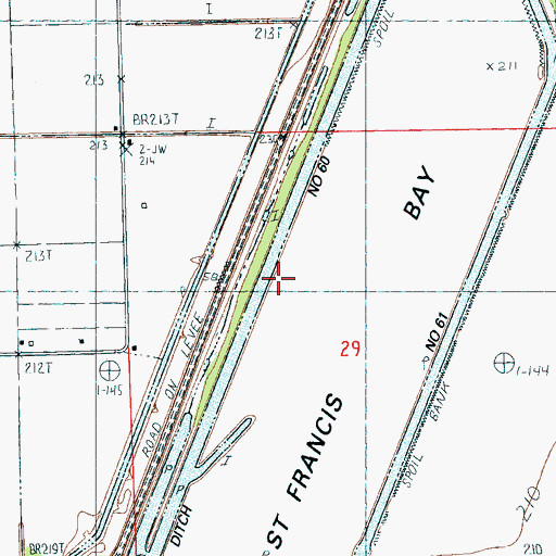 Topographic Map of Ditch Number 60, AR