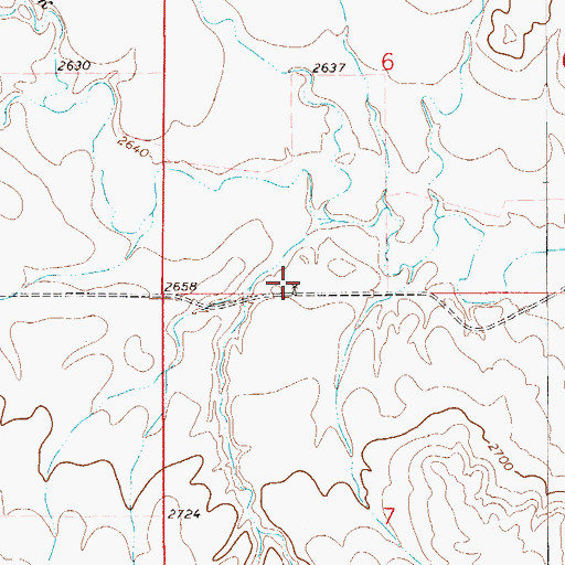 Topographic Map of 20N55E06CDCC01 Well, MT