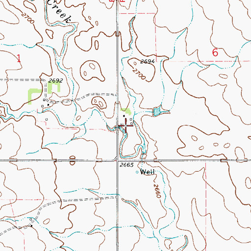 Topographic Map of 20N54E06DCCA01 Well, MT