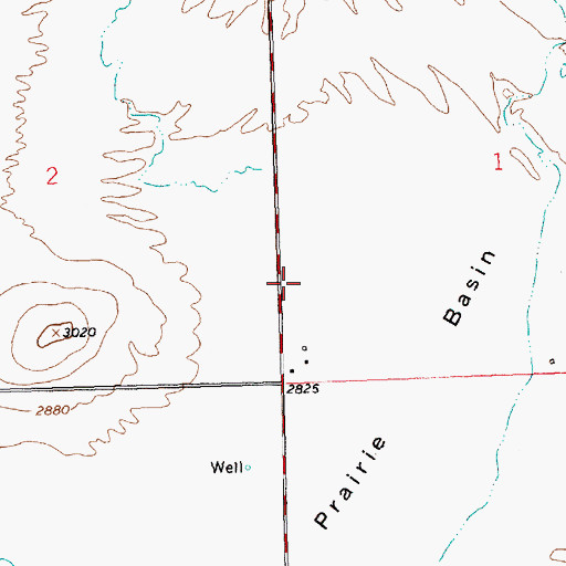 Topographic Map of 20N24W01CCB_01 Well, MT