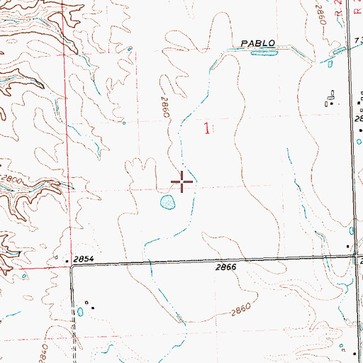 Topographic Map of 24N21W30CABB01 Well, MT